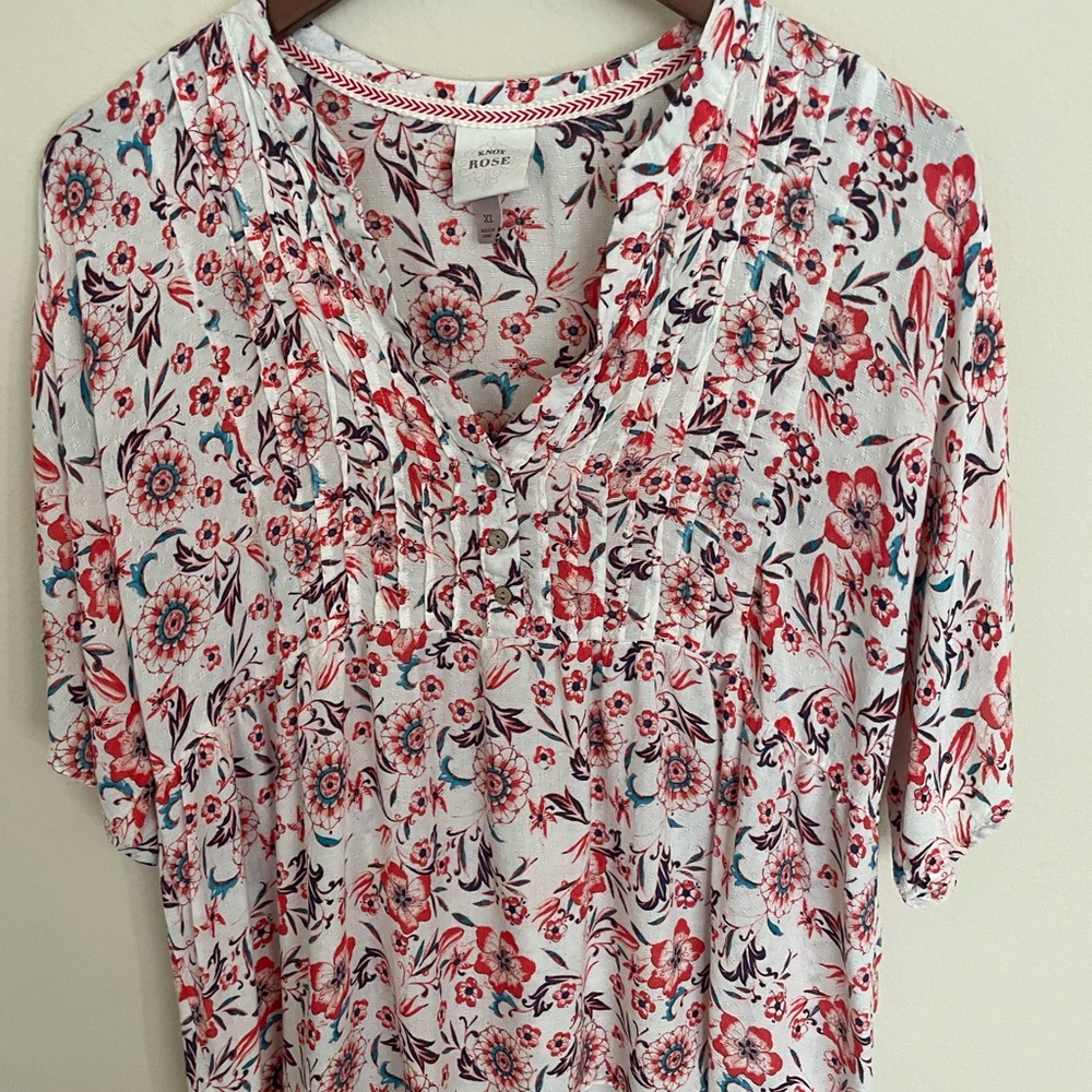 Knox Rose Red/Pinks Floral Top